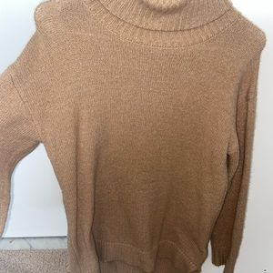 Tan/beige high low turtle neck sweater